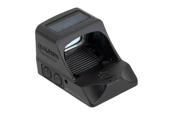 Holosun HE508T-RD X2-LEM Miniature Solar Reflex Sight with Red Circle Dot has push button controls